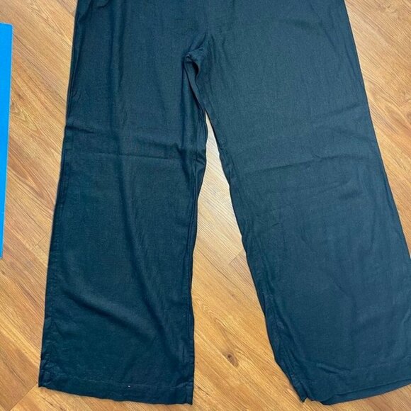 Caslon Linen Blend Wide Leg Pull-On Resort Travel Pants Black Women’s XL NWT - Picture 5 of 15